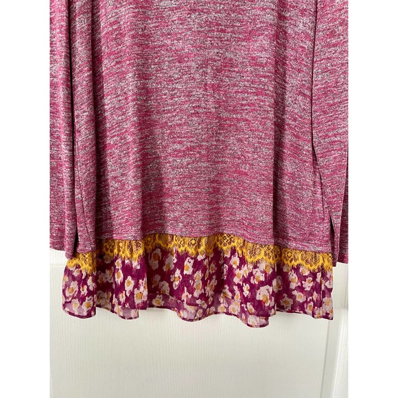 LOGO Lori Goldstein Space Dye Knit Top Mauve Small - Picture 5 of 9